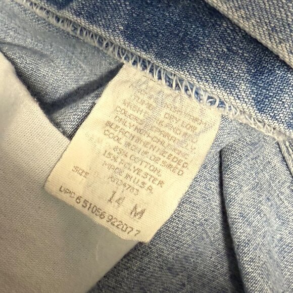 High Waisted Carpenter Jeans Size 14 Light Wash VTG 80s Riveted By Lee USA Made - Picture 6 of 15